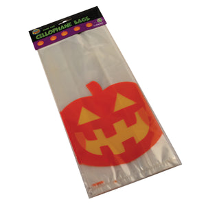 Halloween Pumpkin Cello Bags Party Favor (12 Pack)