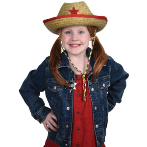 Child Cowboy Hat, Assorted Red or Blue Costume Accessory
