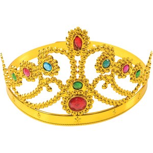 Plastic Queen Crown with Jewels Costume Accessory