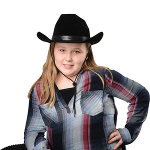 Black Foam Felt Cowboy Hat Costume Accessory