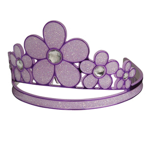 Purple Glitter Flower Tiara Costume Accessory