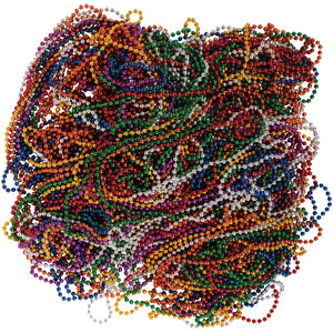 Bulk Assorted Metallic 6mm Bead Necklaces Party Favor (144 pieces)