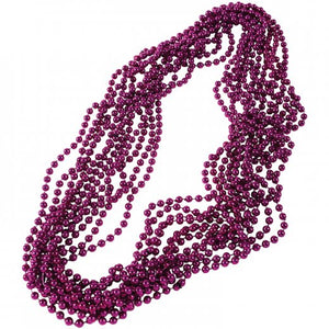 Metallic Bead Necklaces - Purple (One Dozen) - Holidays