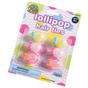 Lollipop Hair Ties Accessory - 6 Pieces