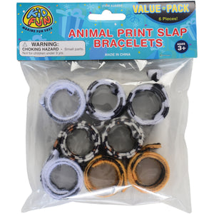 Animal Print Slap Bracelets (set of 8)