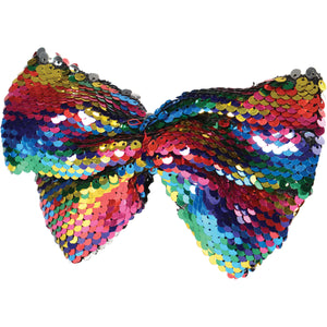 Rainbow Sequins Hair Bow Costume Accessory