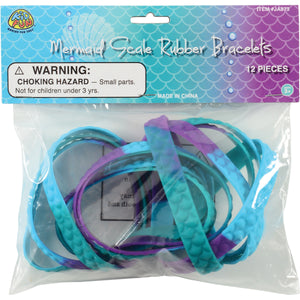 Mermaid Scale Rubber Bracelets Party Favor (1 Dozen)