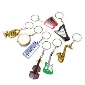 Musical Instruments Keychains Novelty (One Dozen)