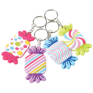 Candy Rubber Keychains Novelty (pack of 12)