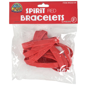 Red School Spirit Bracelet Party Favor (One Dozen)