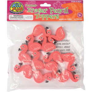 Flamingo Eraser Pencil Toppers Stationery (1 Dozen)