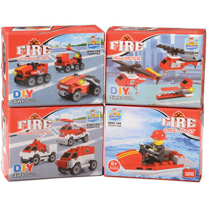 Fire Rescue Bricks Toy, 25 To 32-Pcs (1 Dozen)
