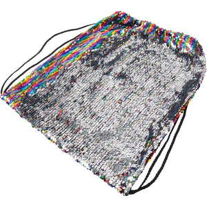 Rainbow Sequins Drawstring Backpack Party Favor
