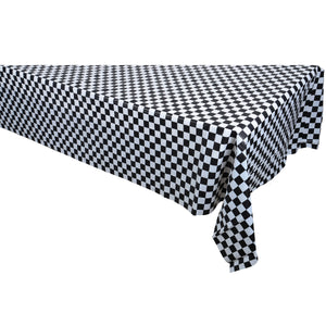 Plastic Table Cover - B&W Check Party Supply