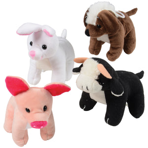 Furry Farm Animals Plush Toys (one dozen)