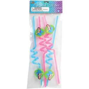 Mermaid Straw Party Supply (Pack of 4)