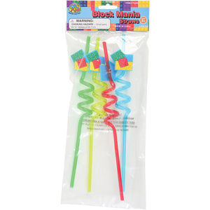 Block Mania Straws Party Supply (Pack of 4)
