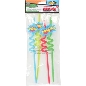 Superhero Straws Party Favor (Pack of 4)