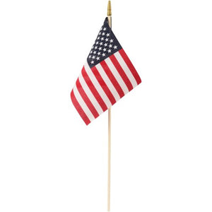 4th Of July Usa Flags 8 In. X 12 In. Cloth Decoration (One Dozen)