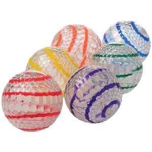 Striped Jump Ball With Light, 6 per Bag - Novelties