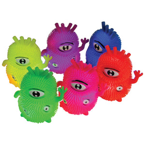 Flashing Tri Eye Monster Puffers Toy - 6 Pieces