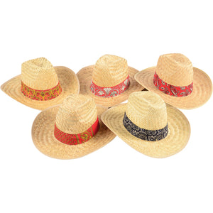 Bandanna High Crown Cowboy Hat (Assorted Styles) - Costumes and Accessories