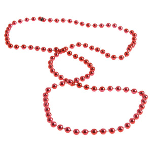 Metallic Bead Necklaces - Red (One dozen) - Sports