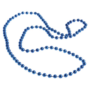 Metallic Bead Necklaces - Blue (One dozen) - Sports