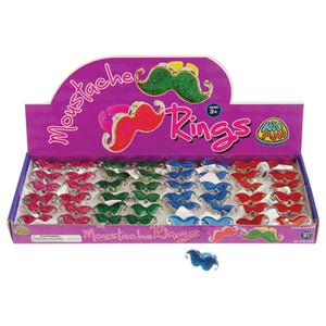 Moustache Rings 48 Pieces (Box) - Party Themes