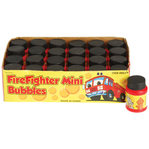 Firefighter Mini Bubbles - (Box of 24) - Party Supplies