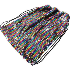 Rainbow Sequins Drawstring Backpack by US Toy