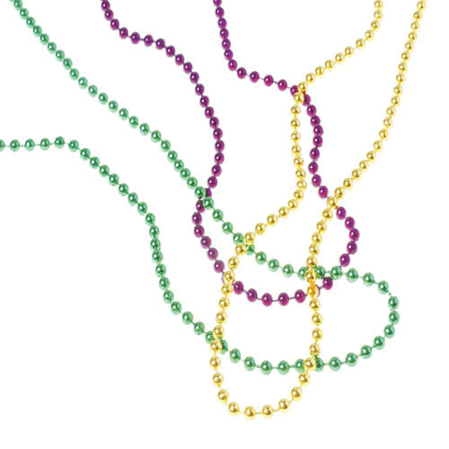 Mardi Gras Metallic Bead Necklaces Party Favor (144 pieces