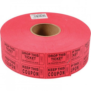 Double Ticket Red, 2000 per Roll by US Toy