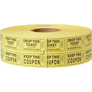 Double Raffle Ticket Yellow, Event Supply 2000 per Roll