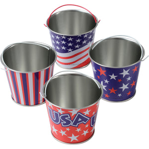Mini Patriotic Buckets Party Favor (One dozen)