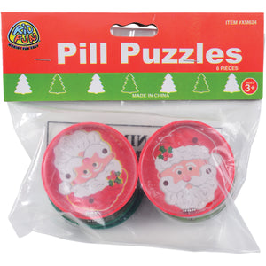 Christmas Pill Puzzles Toy (Pack of 6)
