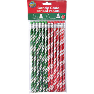Candy Cane Stripe Pencils Party Favor (1 Dozen)